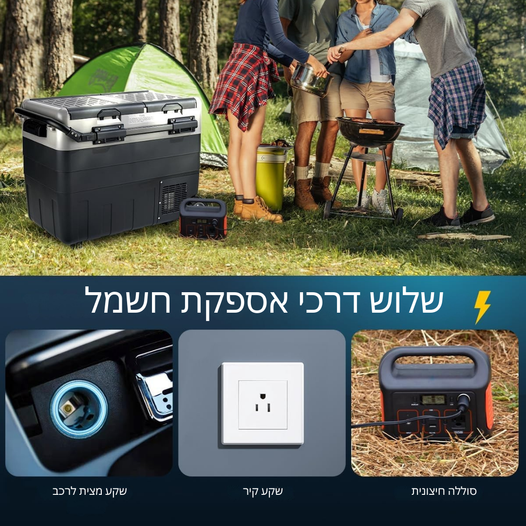 ™Coolvia | מקרר קומפקטי לרכב – שליטה בשתי טמפרטורות עם תאים נפרדים