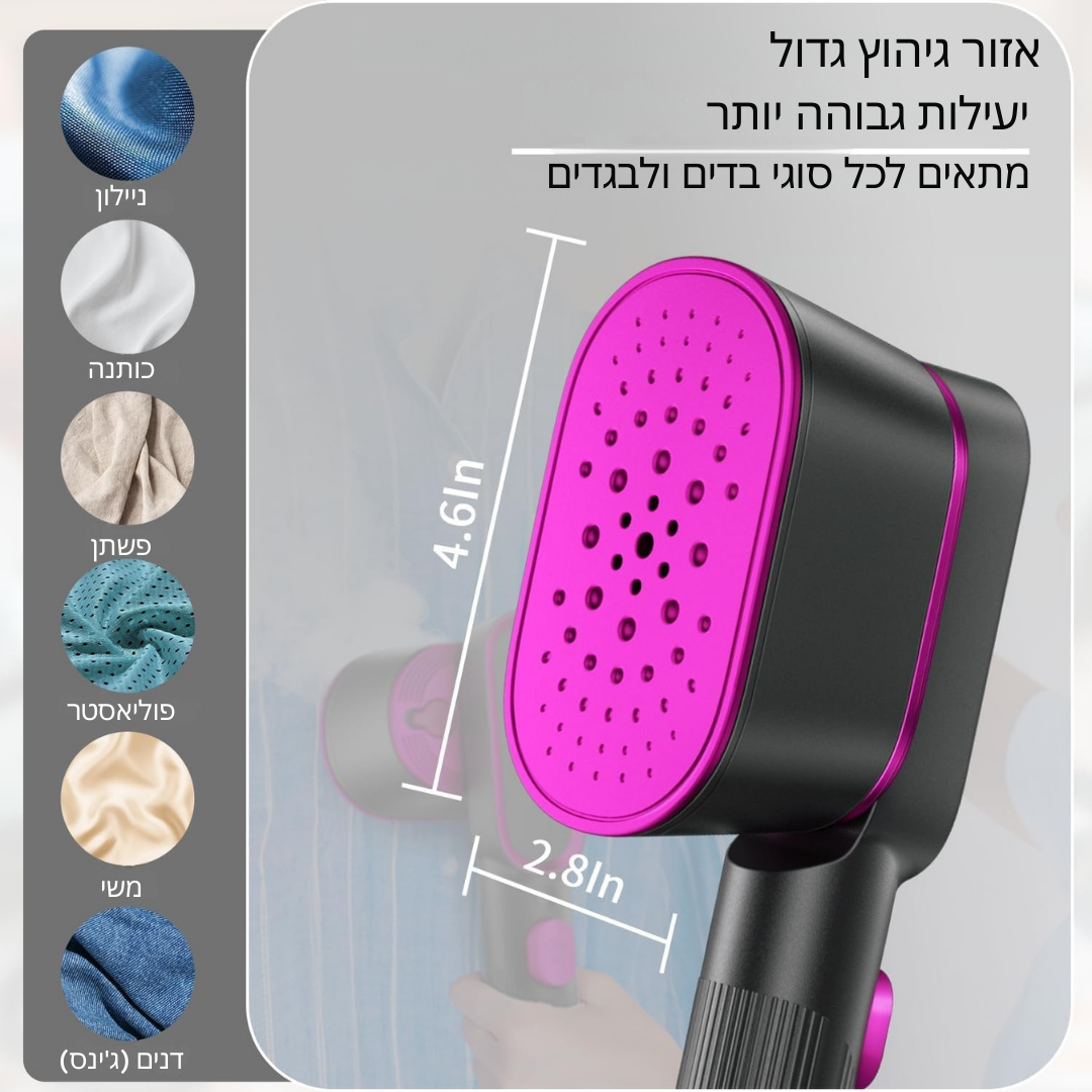 ™Fabrizio | מגהץ קומפקטי עם קיטור – בגדים חלקים וללא קמטים בכל מקום