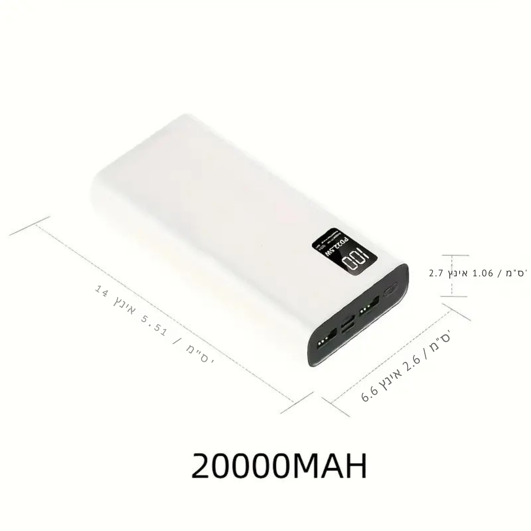™Halion | מטען נייד חזק ודק – 10000/20000mAh, USB-C, PD+QC
