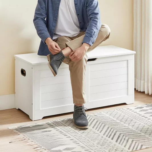 ™Korvin | ארון צעצועים מעץ 150 ליטר – קופסת אחסון לילדים עם מכסה מגן